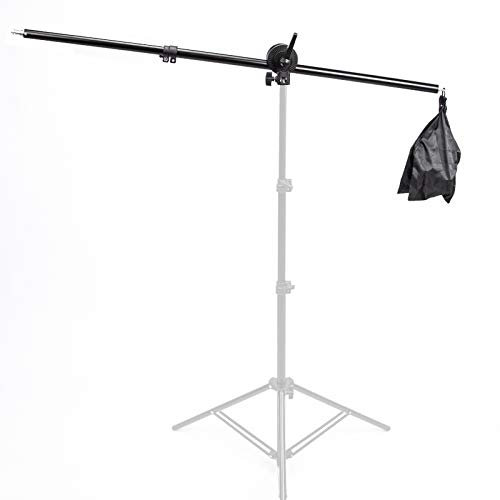 Pyxelstudio Lot de 1 Photo Studio Bras Girafe Trépied Boom Arm Extensible Sac Sable Single Clamp 140cm