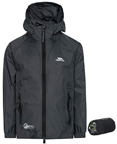 Trespass Kids Packaway Waterproof Jacket Qikpac Flint 11/12