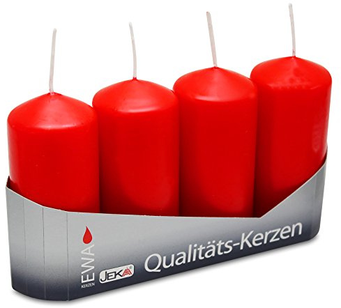 OLShop AG 3er Pack Stumpenkerzen rot, ca. 40 x 90 mm (3 x 4 Stück) Kerze Kaminkerze Laternenkerze Dekoration