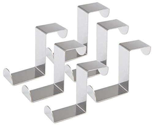 FOCCTS Set di 6 ganci in metallo con gancio in acciaio inox a forma di Z per chiavi, sciarpa, borsa, cucina, camera da letto, armadio, cassetto, ecc.