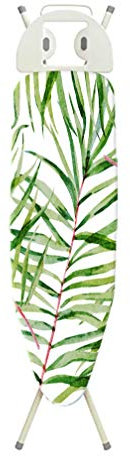 Padtrca Bügelbrettbezug, Advanced Exquisite 100% Baumwolle Bügeltischbezug, passend für Standard-Bügelbrett von 110x35cm, Bügelbrettbezug mit Kordelzug, Bezug Bügelbrett Universal,Grüne Blätter