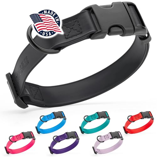 Dogline Biothane Hundehalsband, wasserdicht, mit Schnellverschluss-Schnalle, stark beschichtetes Nylongewebe, geruchsdicht, für einfache Pflege, leicht zu reinigen, 2.5 cm breit, 38.1–58.4 cm L
