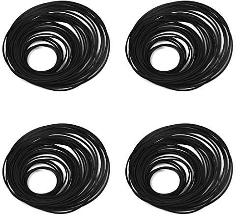 SMTHOME 120PCS Square Cassette Tape Machine Belt Assorted Common Band Repair Belt for Recorder Walkman DVD Drive CD-ROM Turntable (Mix Size 26mm-120mm)