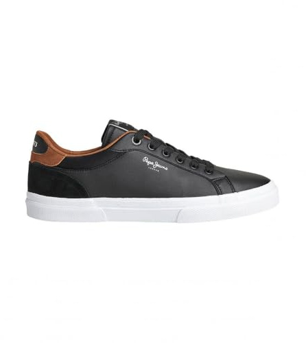 Pepe Jeans Zapatillas Kenton Court M para Hombre, Negro, 42 EU