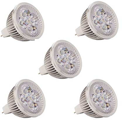ANTYX MR16 Bombillas LED 24V, 3000K Blanco cálido / 6000K Blanco Fresco, 4W GU5.3 MR16 AC/DC 24V Bulbo del proyector, no Regulables, 45 Grados de ángulo del Haz, 5-Pack (Color : Blanco frío)
