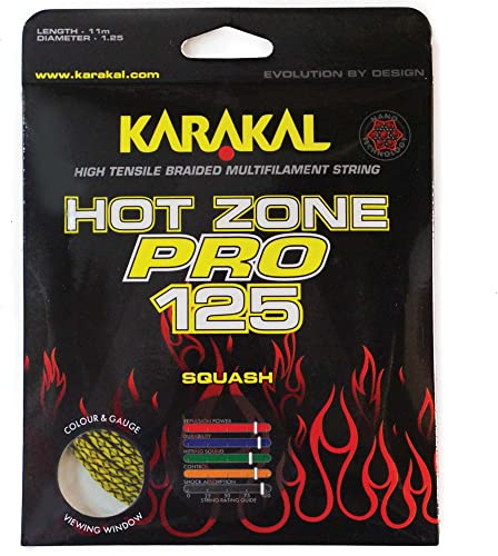 Karakal Hot Zone Pro 125 Squash String Set, Färg - Gul/Svart