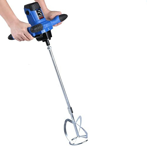 Miscelatore portatile per cemento calcestruzzo, 2600 W elettrico paddle mixer regolabile 6 velocità, manuale paddle mixer trapano strumento di agitazione per intonaco fughe colore set sottile malta