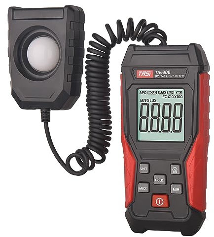 Vislone Digital Light Meter Illuminance Lux Meter with Record Function LCD Display 0~200,000 Measurement Range Flexible Sensor Light Tester for Photography Plants Indoor Outdoor