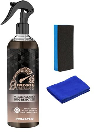 DSOPV Auto Bremsenreiniger Bremsstaub Entferner Rad Dekontamination Polieren Wartung Rostentferner Reiniger Auto Detailing Spray 3.53fl.oz Automotive Wheel Cleaning Spray mit Schwamm und Tuch