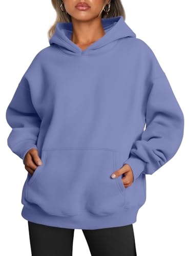 Trendy Queen Womens Oversized Hoodies Fleece Sweatshirts Fall Fashion 2025 Pullover Sweaters Winter Clothes Blue Purple S
