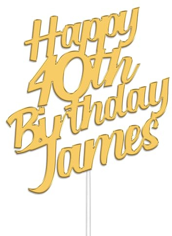 KreateSquare Personalised Cake Topper, Custom Name Party Cake Decoration