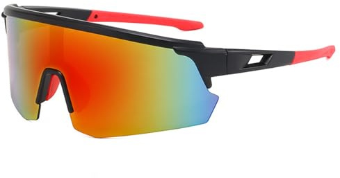 DKDDSSS Lunettes de Vélo,Lunettes de Soleil,Lunette de Cyclisme Polarisées,Lunette de Soleil Sport Polarisée,Protection UV400,pour Activités de Plein Air Comme le Cyclisme pour Hommes Femmes rouge