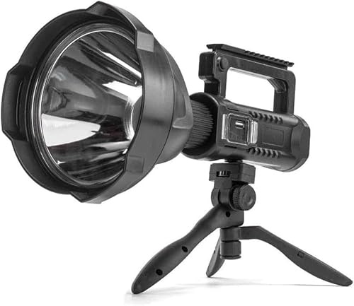 ZhenBaoTian Torcia LED di grandi dimensioni con potente torcia ultra ricaricabile ad alta luminosità, elettrica 150.000 lumen estremamente luminosa treppiede uscita USB, tattico