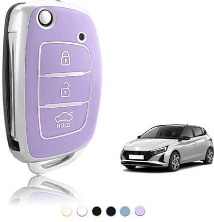TOOMUME Schlüsselhülle TPU, Autoschlüssel Hülle Kleine Größe Passt für Hyundai i10 i20 i30 i20n ix20 ix35 Santa Fe Tucson Elantra Accent Sonata, Schlüsselcover Schutz Schlüsselgehäuse - Flip S Key