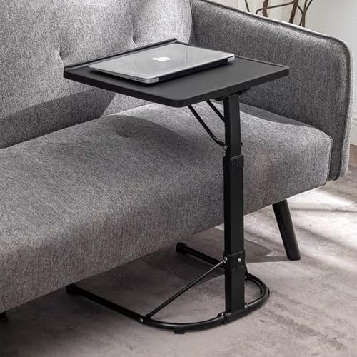 OHMG Beistelltisch, höhenverstellbar Computertisch Laptoptisch PC Tisch für Büro, Schwarz (43.43.63/70/76 cm)