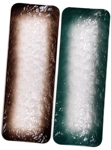 Alipis 2pièces Assiettes À Sushi Céramique Japonaises Lot de Assiettes Rectangulaires Décoratives pour Snack Et Service pour Dîner À Domicile Et Événements