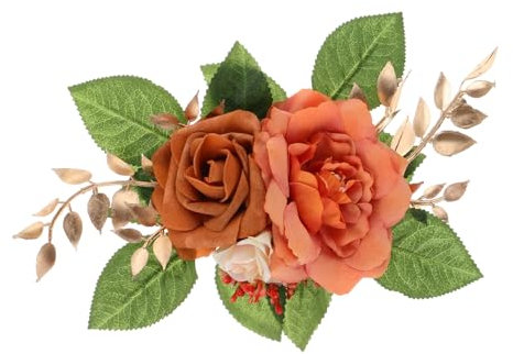 PRETYZOOM Kunstrosen in Gebranntem Orange Künstliche Herbstblumen Für Hochzeitsdekoration Und DIY Handwerk Realistische Seidenblumen Für Tischdeko