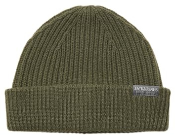 JACK & JONES Jacprem ull mössa Noos, Dammig oliv, one size