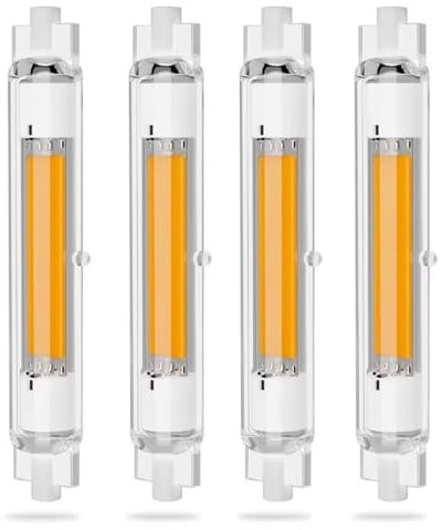 R7S LED 118mm Dimmbar Lampen, 30W R7S LED 118mm Glühbirne Ersatz für 300W Halogen Leuchtmittel, R7S LED COB Stab Warmweiß 3000K 3000LM, Kein Flackern, 360°Abstrahlwinkel, 4er Pack
