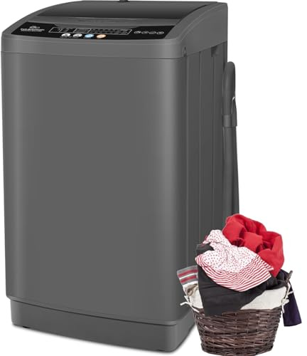 Nictemaw Portable Washing Machine 20Lbs Portable Washer with Drain Pump, 2.8 Cu.ft Compact Washer Machine with 10 Programs 8 Water Levels Compact Laundry Machine for Apartment, Home, Dorms, Rv