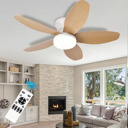 LASANYA 100cm Ventilatore da Soffitto con Luce, 6 Velocità Silenziose 3CCT | 5 Pale Ventilatore da Soffitto, Dimmerabile Luce LED, Telecomando, Timer, Reversibile, per Camera da Letto e Soggiorno