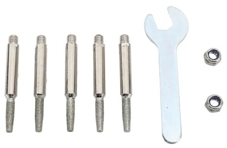 Segrehy 5 Pcs Chainsaw Sharpening Stone High Hardness Chain Saw Sharpener Bit Burr Stone File for Handheld Chainsaw Sharpener and Grinding Carving Workpieces Emery Material 4.0mm Blade