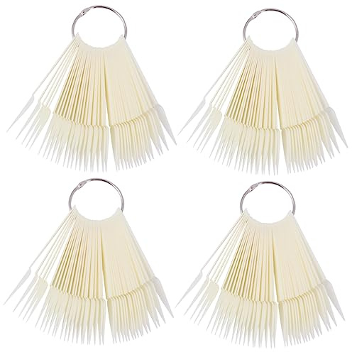 HONITANO Muestrario de Uñas en Plástico Beige 160 Piezas para Exhibir Esmaltes y Practicar Nail Art en Salón de Uñas
