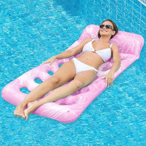 Hamaca Flotante Inflable,Colchoneta Hinchable Piscina 180x80 cm,Hinchables para Piscina,Hamaca Inflable Piscina,Hamaca Flotante Piscina,Hamaca de Agua,para Piscina,Jardín