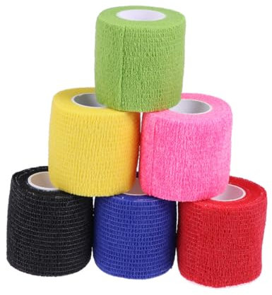 ZUNOXAZ 6pcs Elastic Self Wrap Tape Stretch for Sports Injuries Nonwoven Material Comfortable for Skin for Athletes Colors