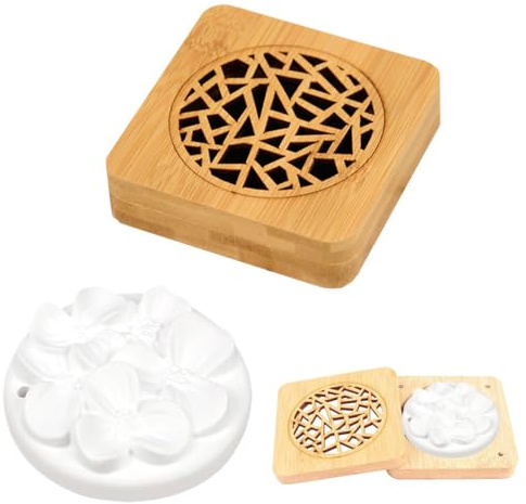 DIFLAX Diffusore Oli Essenziali, Diffusori Olio Essenziale, Diffusore di Oli Essenziali, Profumatori in Gesso, Scatola di Profumo di Legno, Pietra Profumata per Soggiorno, Bagno, Auto, Camera da Letto