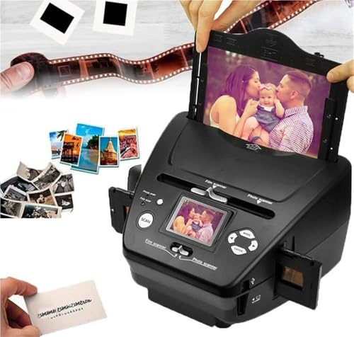 High-Resolution Film & Photo Scanner with OCR Software - Convert 35mm Negatives & Business Cards to Digital Files Easily