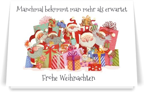 PICTALOO Weihnachtskarte Weihnachtsmänner mit lustigem Spruch – liebevolle Karte von Hand illustriert – Grußkarte Weihnachten – Klappkarte inkl. Umschlag – nachhaltig in Deutschland produziert