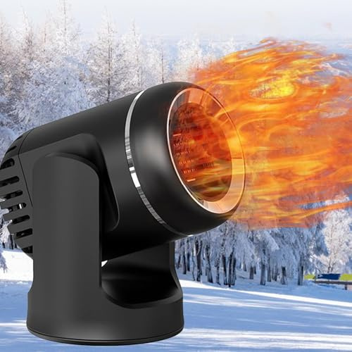Mupkvy Calentador de Coche portátil de 12 V para el Invierno, antiempañamiento, descongelante de Parabrisas de Calentamiento rápido, para Coche, Enchufe en el Encendedor de Cigarrillos