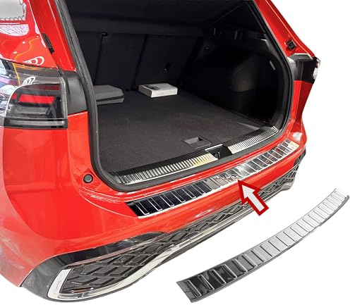 RECAMBO Ladekantenschutz Edelstahl Chrom passend für VW Tiguan III CT1 BJ ab 2024 - Kratzschutz, passgenaue Kontur, rostfreier Edelstahl, klebebandbasiert, schnelle Montage