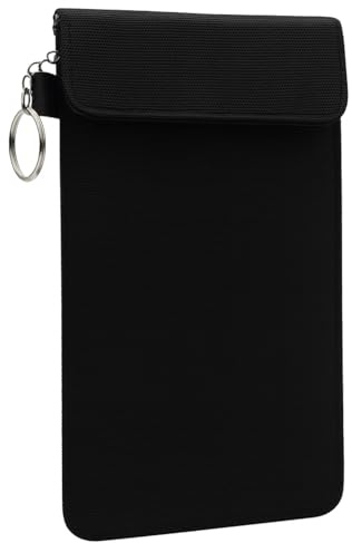 Faraday Tasche Handy & Autoschlüssel - Anti Tracking Handytasche 10×18 cm - RFID & Keyless Go Schutz - EMF Shielding Signalblocker Hülle gegen Funk, GPS & WLAN - Smartphones bis 6,9 - Schwarz