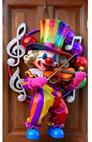 Karnevaldeko Tür, Clown Karneval Tür Abdeckung Dekoration Zirkus Deko Faschingsdeko Hängen Banner Hintergrund für Haus Haustür Veranda Türdeko Fasching Party Deko (E)