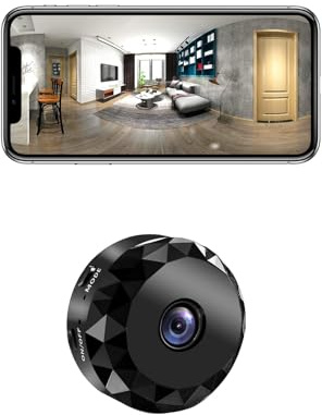 qoiq Camera Espion WiFi 1080P Mini Caméra de Surveillance Interieur/extérieur sans Fil avec Enregistrement Camera Espion a Distance Discrete Enregistreur Spy Cam Detecteur Mouvement (Light Black)