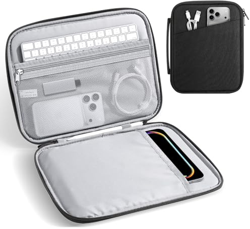 MoKo Funda acolchada de 13 pulgadas para iPad Pro M5 & Air M3 2025,iPad Pro 12.9 M2&M1,Surface Laptop Go 12.4,Galaxy Tab S8+/S9+ 12.4, Bolsa para tablet con asa, Negro