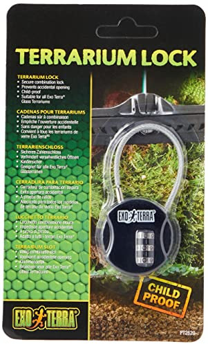 Exo Terra Metallschloss für Terrarien, mit Nummerncode, ideal für den Gebrauch mit den Exo Terra Terrarien aus Glas
