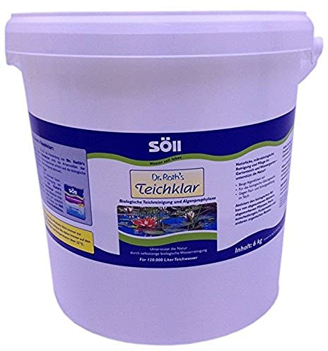 Söll 80383 Dr. Roth's Teichklar, 6 kg - Teichreinigung, Algenprophylaxe, Mikroorganismen bauen Schadstoffe ab, natürliche Wasserklärung im Teich Schwimmteich Fischteich