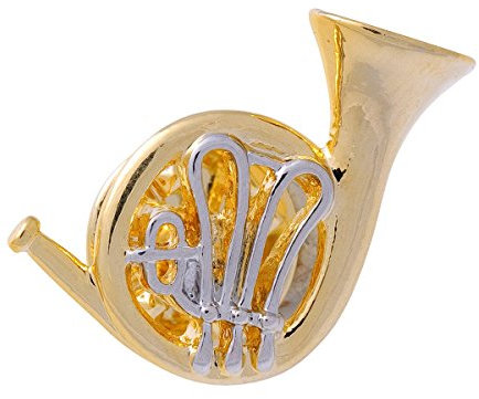 Unbekannt Anstecker Horn - Schönes Geschenk für Musiker mit Geschenkverpackung