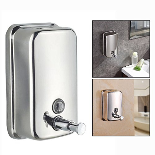 500ml Acciaio Inox Distributore di sapone a parete,Xrten Muro-montaggio Distributore di Sapone per Bagno Cucina Hotel Ristorante