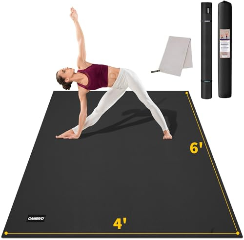 CAMBIVO Yoga Mat for Women and Men, Extra Long and Wide Exercise Mat(72x48/84x30), Large Non Slip Workout Mat for Yoga, Pilates, Fitness, Barefoot Workouts, Home Gym Studio