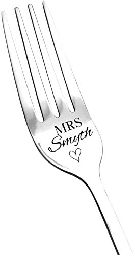Personalised Mr & Mrs Wedding Engraved Fork, Your Text, Wedding Cake, Mother Or Fathers Day Gift, Custom, Valentines, Anniversary, Mum, Dad, Cutlery