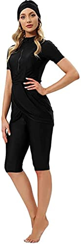 Rash Guard Beachwear Modest Badkläder för kvinnor Kortärmad baddräkt Burkini Modesty Costume Plus Size (S, Y8)