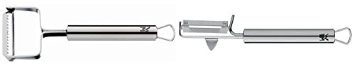 WMF Profi Plus Julienneschneider 17 cm, Cromargan Edelstahl teilmattiert, spülmaschinengeeignet & Profi Plus Kartoffelschäler Pendelklinge 19 cm, Pendelschäler einschneidig, Gemüseschäler