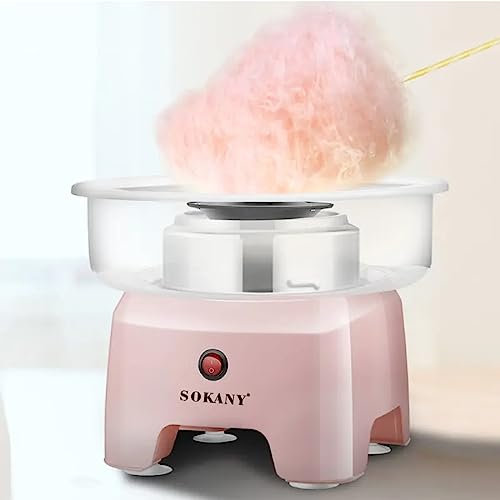 SOKANY SK-520 Máquina de algodón de azúcar para el hogar, gran diámetro 29,8 cm, máquina de algodón de caramelo de 500 W, para cumpleaños infantiles, diferentes fiestas, fácil de usar y fácil de