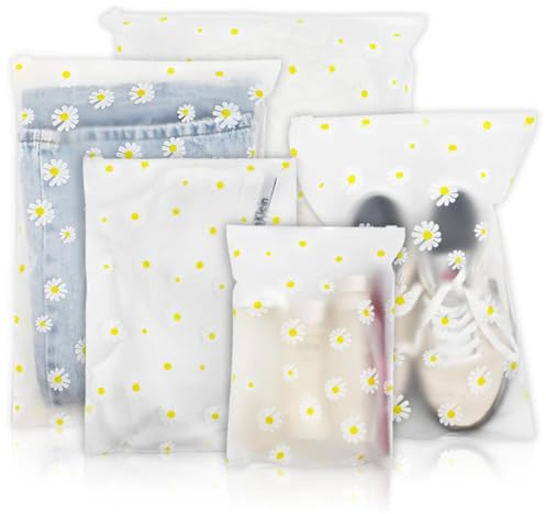 OLITY Zip Lock Bags, 50 Pack Clothes Bags Large Size in 11 x 15 3/4 Space Saver Bags frosted Surface with Chrysanthemum Patterns, Travel Essentials