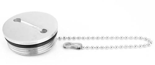 40 mm diameter däckfyllningslock med kedja, båtbränsletanklock, 316 rostfritt stål polerad marin båt hårdvara diameter fyllning, gaslock nyckellös för yacht husvagn