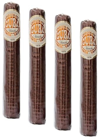 Venchi - Sigaro Arancia, Cioccolato Fondente con Scorza d’Arancia Candita, Ripieno di Pasta di Cioccolato al Latte e Cacao, 100 Gr, Senza Glutine, Senza Coloranti e Senza Conservanti (Confezione da 4)